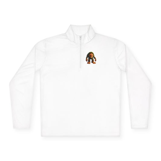 Cozy Cartoon Quarter-Zip Pullover for Retro Gaming Fans, Unisex Pullover, Great for Cold Days, Unique Gift, Cartoon Apparel